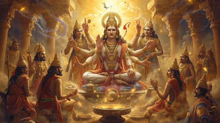 La Légende Hindoue et la Divinité Cachée : Quand Brahma Révèle où se Trouve Votre Véritable Pouvoir 5 légende hindoue, pouvoir intérieur, divinité intérieure, éveil, Brahma, recherche de soi, développement personnel, Amma.