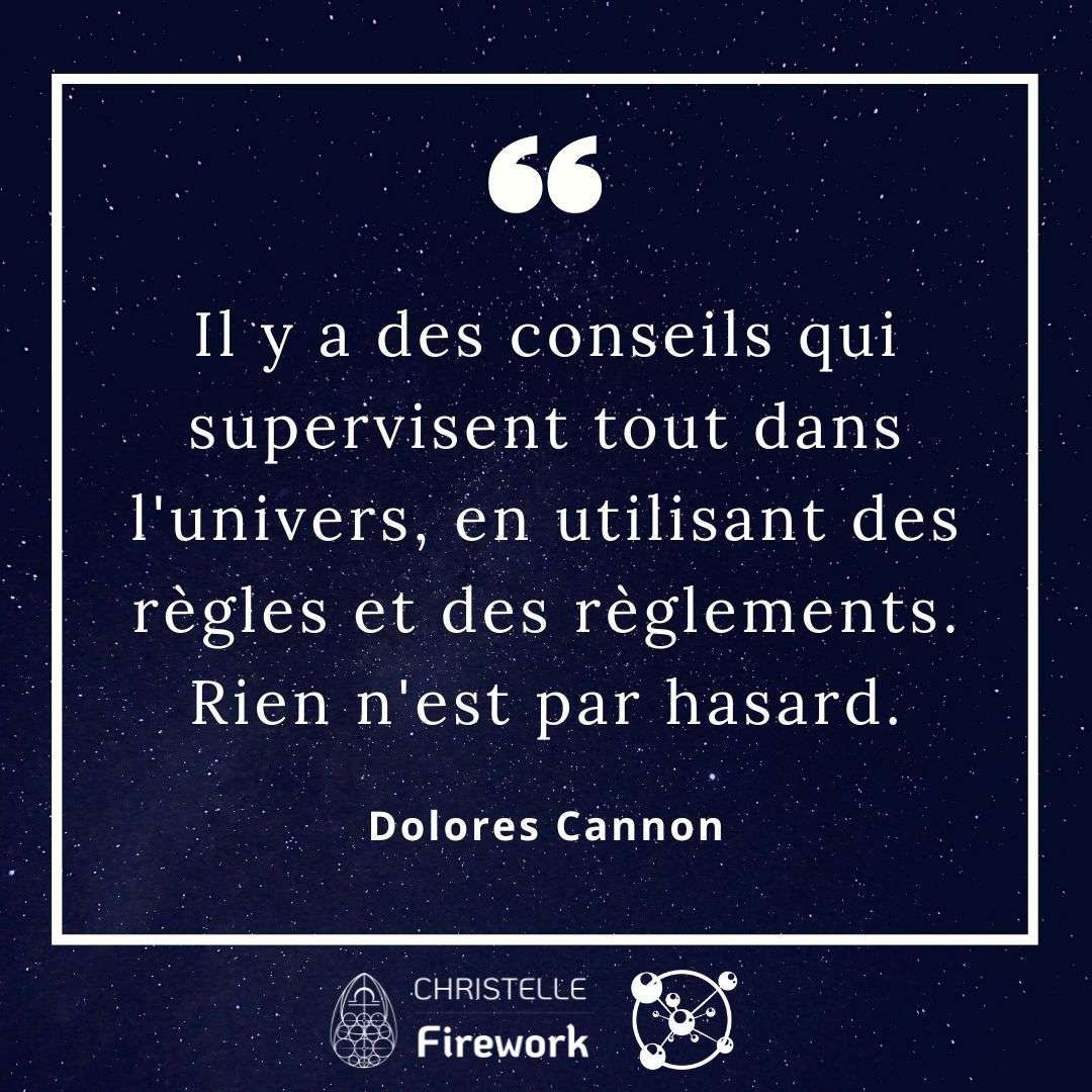 Il y a des conseils qui supervisent tout dans l'univers, en utilisant des règles et des règlements. Rien n'est par hasard. - Dolores Cannon