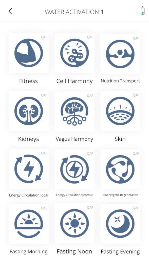 MagHealy Water, programmes, eau potable, champs magnétiques, QAF, Quantum Analyzed Frequencies, information, énergie, humains, animaux, plantes, spectre de fréquences, vie, programmes MagHealy Water, Aptitude, Harmonie cellulaire, Nutrition Transport, Harmonie rénale, Harmonie vague, Harmonie de la peau, Circulation de l'énergie local, Circulation de l'énergie systémique, Régénération bioénergétique ration, Jeûne Matin, Midi à jeun, Soirée de jeûne, Énergie, Clarté mentale, Ouverture du coeur, Cohérence de l'eau, Épuration négative Info, Détox Bioénergétique, Avant le stress, Après le stress, Défense bioénergétique, Sensation désagréable, Dormir, Végétaux, utilisation, intensité, eau, dipôles électriques, vie sur terre, bien-être, purification, élimination des toxines, régénération, harmonisation, défense, relaxation, clarté mentale, ouverture du cœur, équilibre énergétique, préparation au stress, récupération après le stress, désintoxication, purification de l'eau, sommeil, santé des plantes.