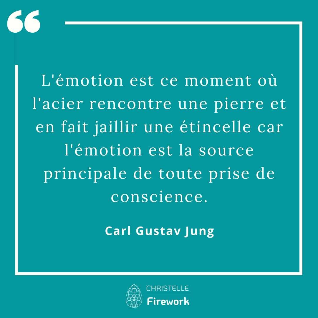 L'émotion est ce moment où l'acier rencontre une pierre et en fait jaillir une étincelle car l'émotion est la source principale de toute prise de conscience.