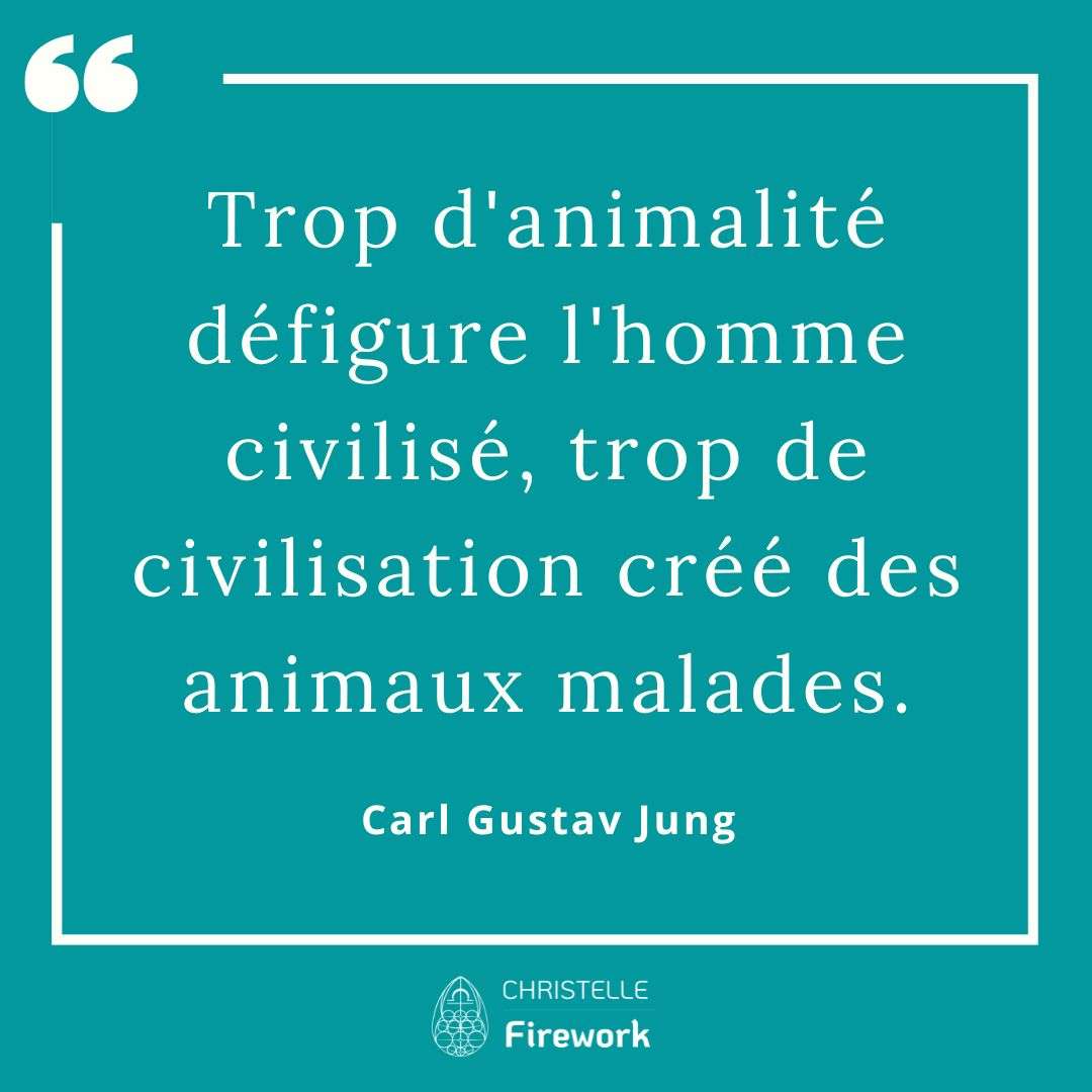 Carl Gustav Jung - Trop d'animalité défigure l'homme civilisé, trop de civilisation créé des animaux malades.