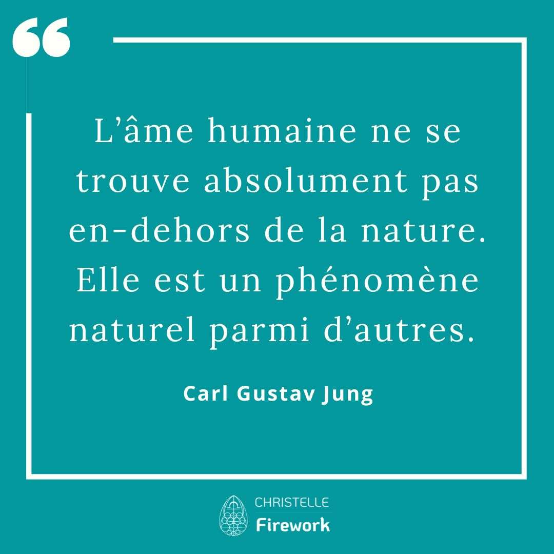 L’âme humaine ne se trouve absolument pas en-dehors de la nature. Elle est un phénomène naturel parmi d’autres. - Carl Gustav Jung