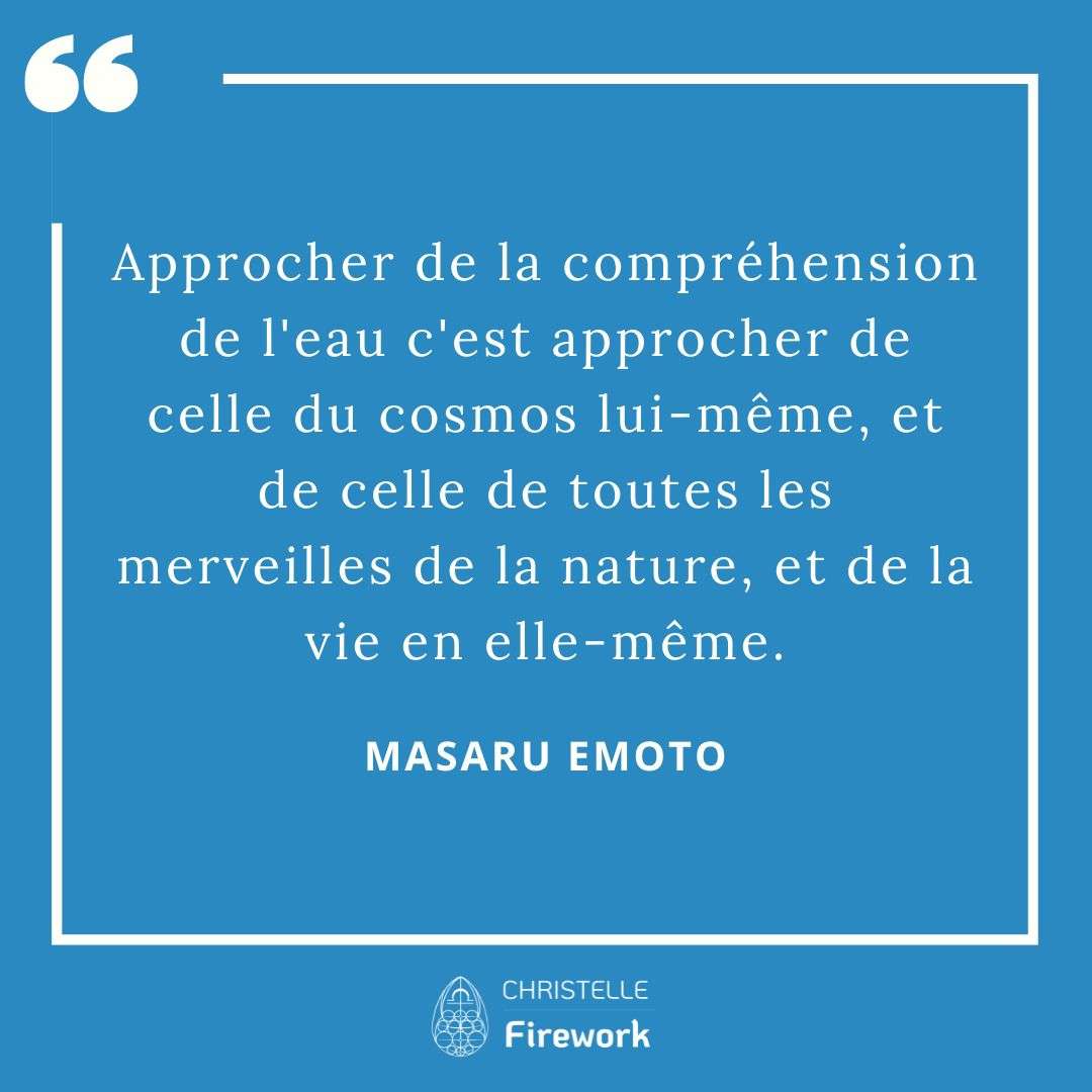 Les meilleures citations de Masaru Emoto 7 Approcher de la compréhension de l'eau c'est approcher de celle du cosmos lui-même, et de celle de toutes les merveilles de la nature, et de la vie en elle-même. - Masaru Emoto