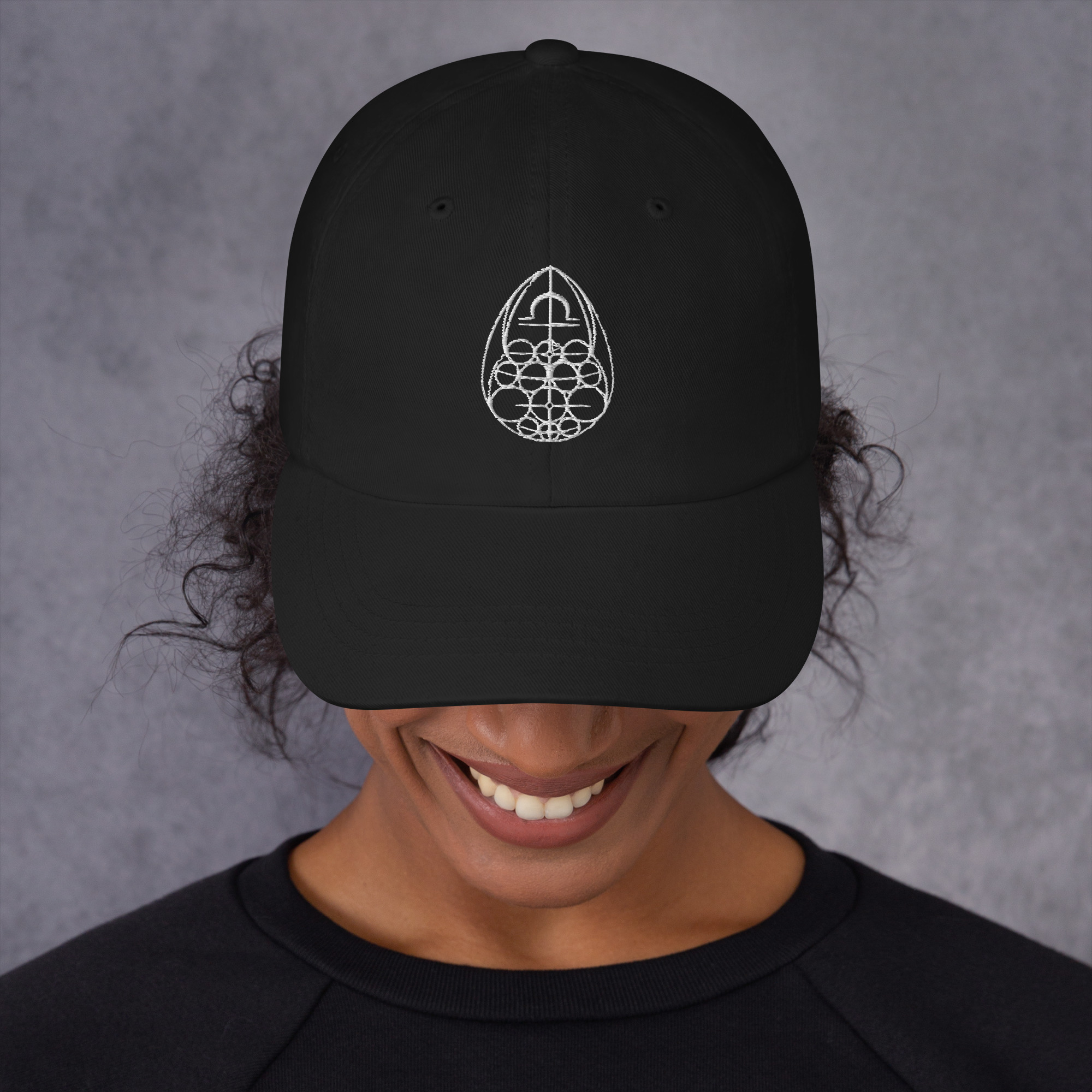 Casquette de baseball noire avec symbole spirituel « Le Créateur... C’est vous ! »