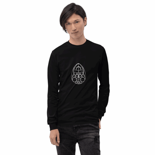 T-shirt à manches longues unisexe avec logo spirituel et message puissant